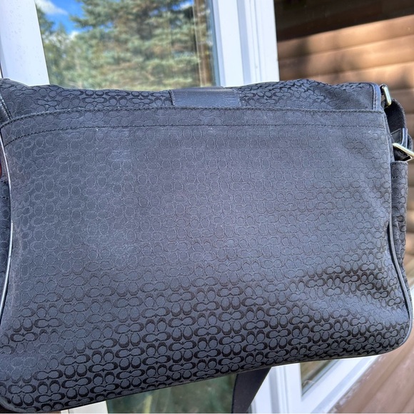 Coach Black Signature Canvas & Leather Messenger Bag F77004 - Picture 12 of 15